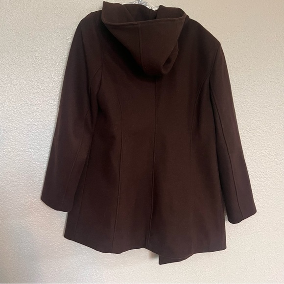 Shaver Lake Authentic Outwewear size M Women's Brown Double-Breasted Hooded Coat - Picture 7 of 7